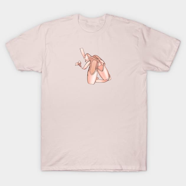 pink pointe shoes T-Shirt by Kuchinska design